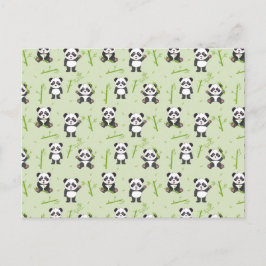 Cute Panda Beer Bamboe Kawaii Dieren Patroon Briefkaart