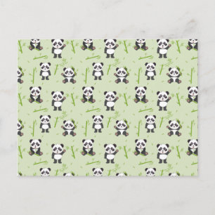 Cute Panda Beer Bamboe Kawaii Dieren Patroon Briefkaart