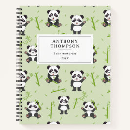 Cute Panda Beer Bamboe Kawaii Dieren Patroon Notitieboek
