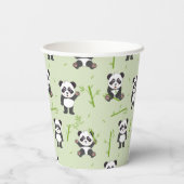 Cute Panda Beer Bamboe Kawaii Dieren Patroon Papieren Bekers (Achterkant)
