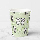 Cute Panda Beer Bamboe Kawaii Dieren Patroon Papieren Bekers (Rechts)