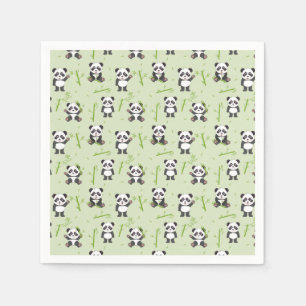 Cute Panda Beer Bamboe Kawaii Dieren Patroon Servet