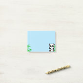 Cute Panda Beer & Bamboe op Lichtblauw Post-it® Notes (Op bureau)