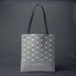 Cute Panda Beer Bamboo Pattern Gray Name Tote Bag<br><div class="desc">Deze schattige canvas tas heeft een grillig patroon van panda-beren die bamboe in grijs klimmen. Pas het aan met jouw naam. Geweldig cadeauidee!</div>