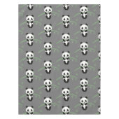 Cute Panda Beer Bamboo Pattern Grey Tafelkleed (Voorkant)