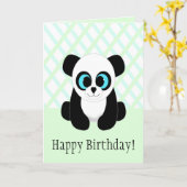 Cute Panda Beer Birthday Kaart (Gele Bloem)
