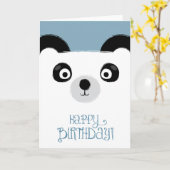 Cute Panda Beer Birthday Kaart (Gele Bloem)