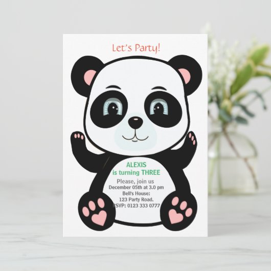 Cute Panda Beer Birthday Kaart (Staand voorkant)