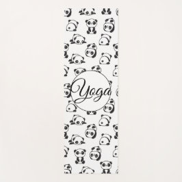Cute Panda Beer Black and White Pattern (1 zijkant Yogamat