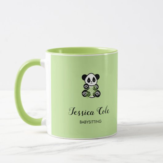 Cute panda beer bleek groen mok (Links)