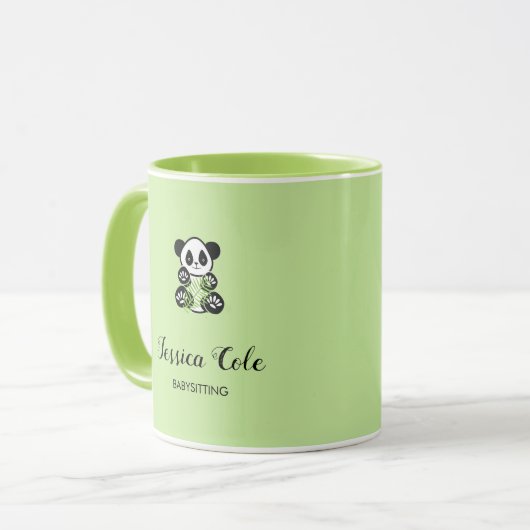 Cute panda beer bleek groen mok (Voorkant links)