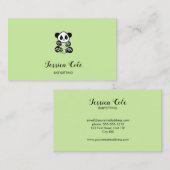 Cute panda beer bleek groen visitekaartje (Voorkant / Achterkant)