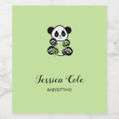 Cute panda beer bleek groen wijn etiket (Enkel label)