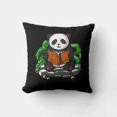 Cute Panda Beer Book Reading Lover Animal Kussen (Voorkant)