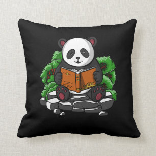Cute Panda Beer Book Reading Lover Animal Kussen