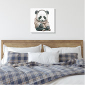 Cute Panda Beer Canvas Afdruk (Insitu (Slaapkamer))