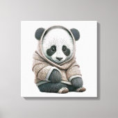 Cute Panda Beer Canvas Afdruk (Voorkant)
