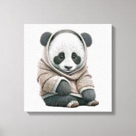 Cute Panda Beer Canvas Afdruk