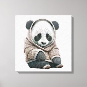 Cute Panda Beer Canvas Afdruk
