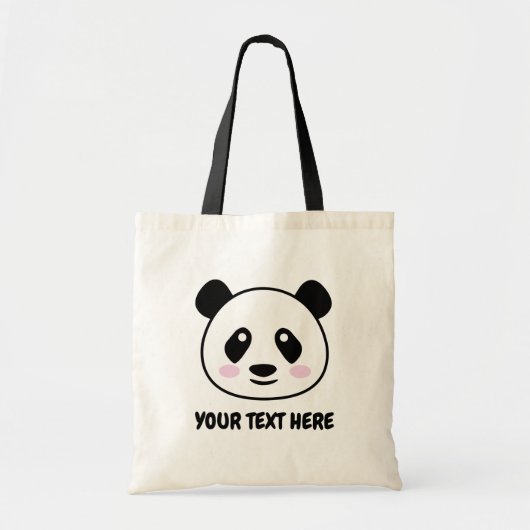 Cute panda beer cartoon canvas canvas tas (Voorkant)