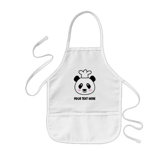 Cute panda beer chef pet kind bib kookproen kinder schort (Voorkant)