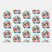 Cute Panda Beer Chilling in een binnenbuis Inpakpapier Vel (Voorkant 3)