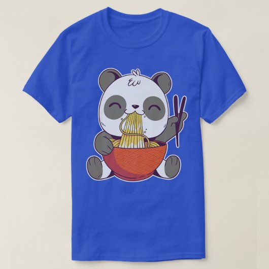 Cute Panda Beer Cub Eating Ramen Noodles Kawaii T-shirt (Design voorkant)