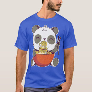 Cute Panda Beer Cub Eating Ramen Noodles Kawaii T-shirt