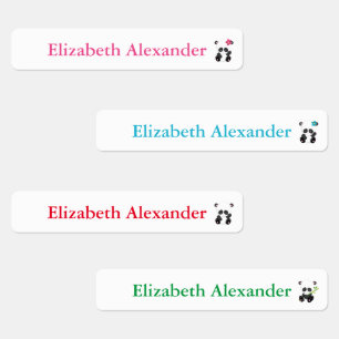 Cute Panda Beer Daycare Labels