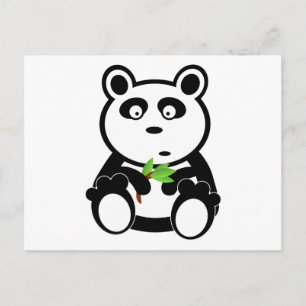 Cute Panda Beer Eet Bamboe Leaves Briefkaart
