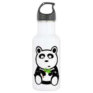 Cute Panda Beer Eet Bamboe Leaves Waterfles