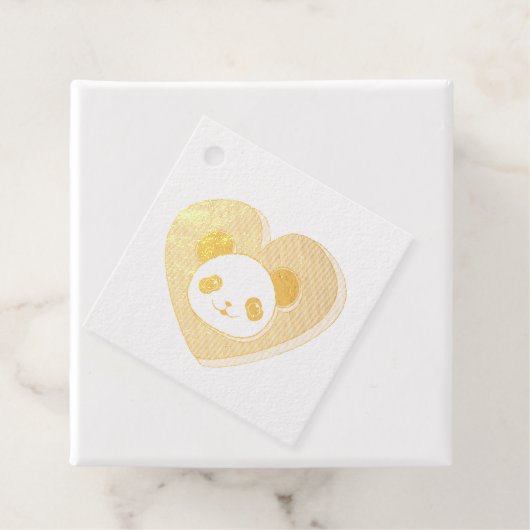 Cute Panda Beer en Red Heart Drawing Bedankjes Labels (Met doos)