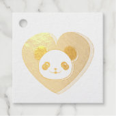 Cute Panda Beer en Red Heart Drawing Bedankjes Labels (Voorkant)