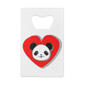 Cute Panda Beer en Red Heart Drawing Creditkaart Flessenopener (Achterkant)
