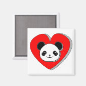 Cute Panda Beer en Red Heart Drawing Magneet (Voorkant / Achterkant)