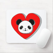 Cute Panda Beer en Red Heart Drawing Muismat (Met muis)