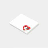 Cute Panda Beer en Red Heart Drawing Post-it® Notes (Schuin)