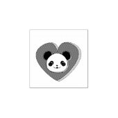 Cute Panda Beer en Red Heart Drawing Rubberstempel (Afrduk)