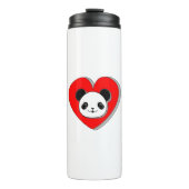 Cute Panda Beer en Red Heart Drawing Thermosbeker (Voorkant)