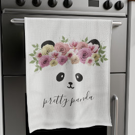 Cute Panda Beer Face Modern Nursery Kitchen Towel Theedoek