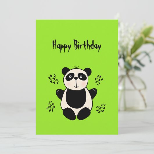 Cute panda beer feestdagenkaart (Staand voorkant)