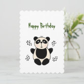 Cute panda beer feestdagenkaart (Staand voorkant)
