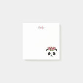 Cute panda beer floral gepersonaliseerd monogram post-it® notes (Voorkant)
