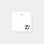 Cute panda beer floral gepersonaliseerd monogram post-it® notes (Voorkant)
