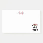 Cute panda beer floral gepersonaliseerd monogram post-it® notes (Voorkant)