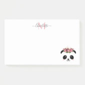 Cute panda beer floral gepersonaliseerd monogram post-it® notes (Voorkant)