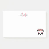 Cute panda beer floral gepersonaliseerd monogram post-it® notes (Voorkant)