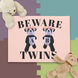 Cute Panda Beer Funny Beware Playroom Doormat Deurmat
