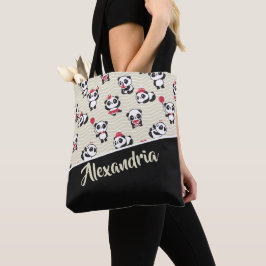Cute Panda Beer Gepersonaliseerd Gepatterd Tote Bag