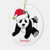 Cute Panda Beer Gepersonaliseerd Kinder kerstfeest Keramisch Ornament (Links)